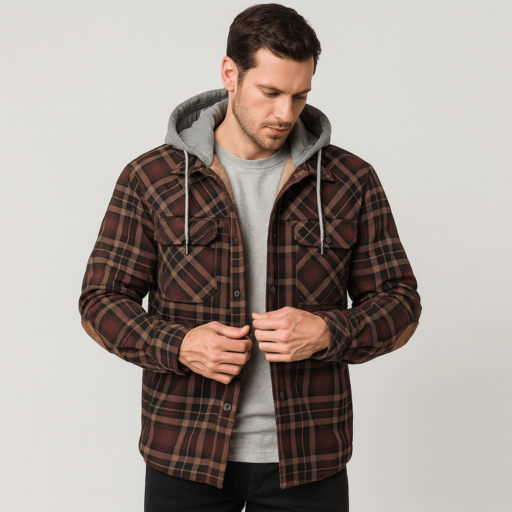 From Toscana | Checked hooded jacket