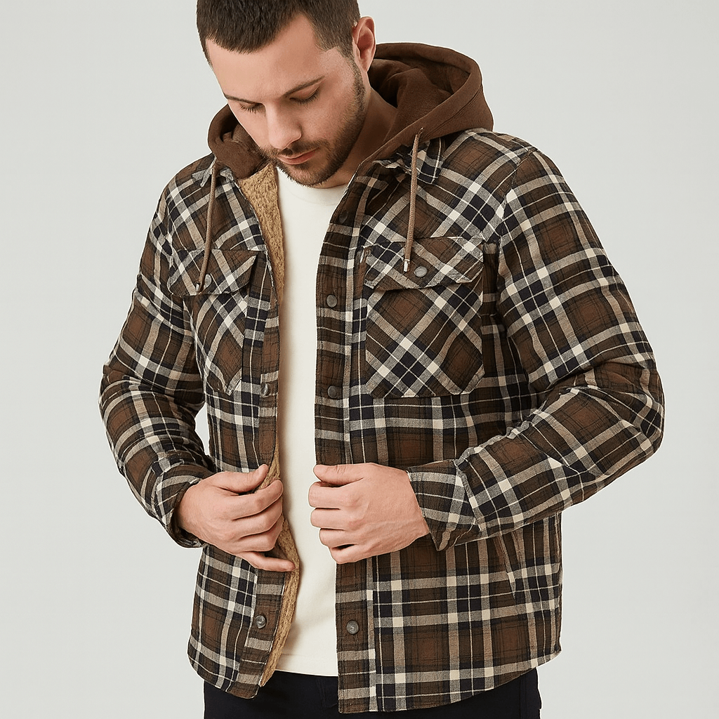 From Toscana | Checked hooded jacket